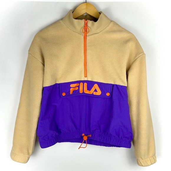 FILA Athletic Long Sleeved Half Zip Teddy Bear Fleece Windbreaker Sweater - XS - Picture 1 of 6
